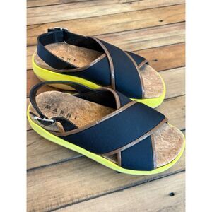 Marni Color block Neoprene Strap Wood Sandals sz. 39 EUC
